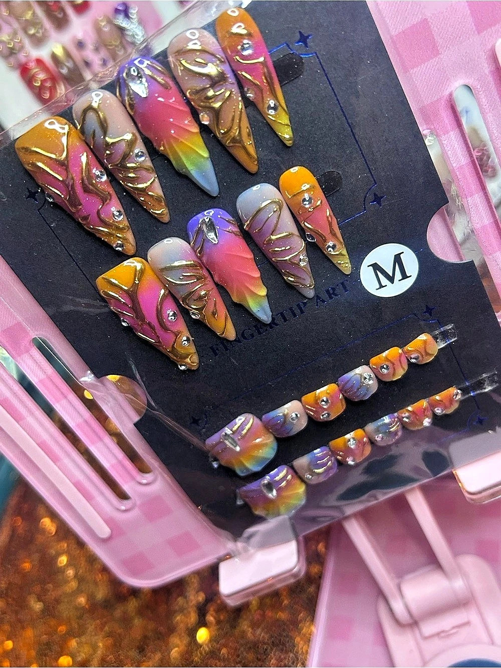 Multicolor Press-On Nails